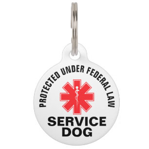 Médaillon Pour Animaux Chien d'assistance personnalisé