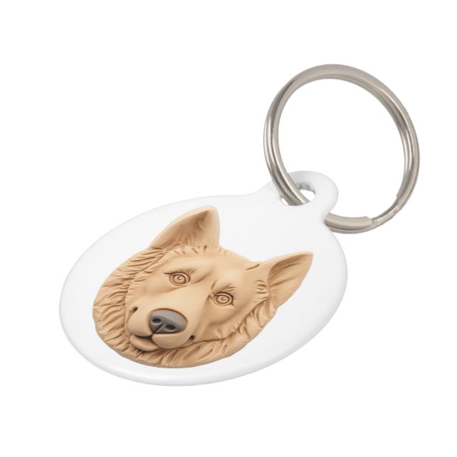 Médaillon Pour Animaux Chien de berger belge inspiré de la 3D (Côté )