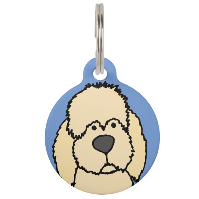 Médaillon Pour Animaux Chien de chiot de la Crème Cuam Labradoodle (Devant)