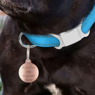 Médaillon Pour Animaux Chien de compagnie Chat Drôle Humour Joli Rose Gol