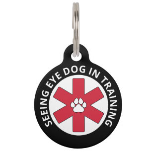 Médaillon Pour Animaux Chien de guide noir en formation