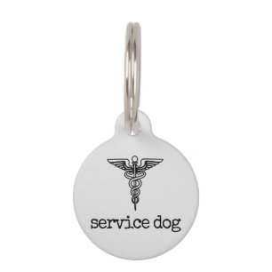 Médaillon Pour Animaux Chien de service de nom personnalisé