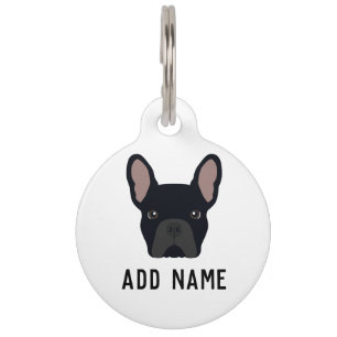 Médaillon Pour Animaux Chien de taureau français noir