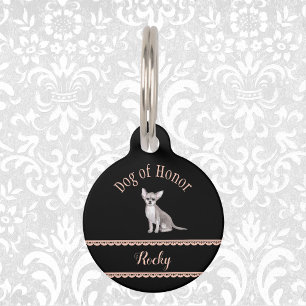 Médaillon Pour Animaux Chien d'honneur Mariage Chihuahua Faux Lace sur No