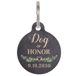 Médaillon Pour Animaux Chien D'Honneur Personnalisé Animaux Mariage