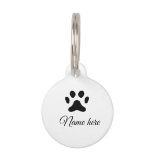 Médaillon Pour Animaux Chien patte noir animal ajouter nom texte animal p