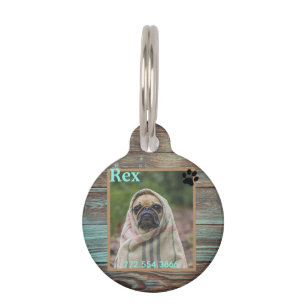 Médaillon Pour Animaux Chien Photo personnalisée Bois