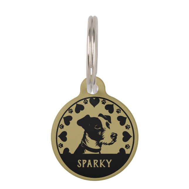 Médaillon Pour Animaux Chien Terrier Jack Russell (Dos)