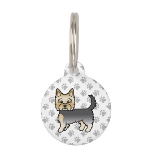 Médaillon Pour Animaux Chien Terrier Yorkshire Bleu Et Or & Infos sur les