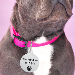 Médaillon Pour Animaux Chien Trop Fabuleux Pour Aller Chercher Drôle Pers