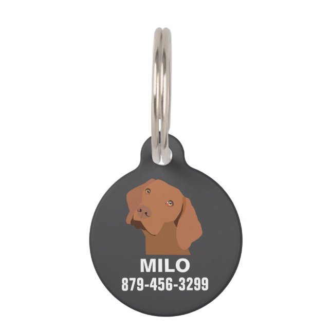 Médaillon Pour Animaux Chien Vizsla personnalisé (Devant)