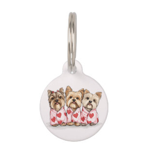 Médaillon Pour Animaux Chiens du Yorkshire Terrier de Valentines Day