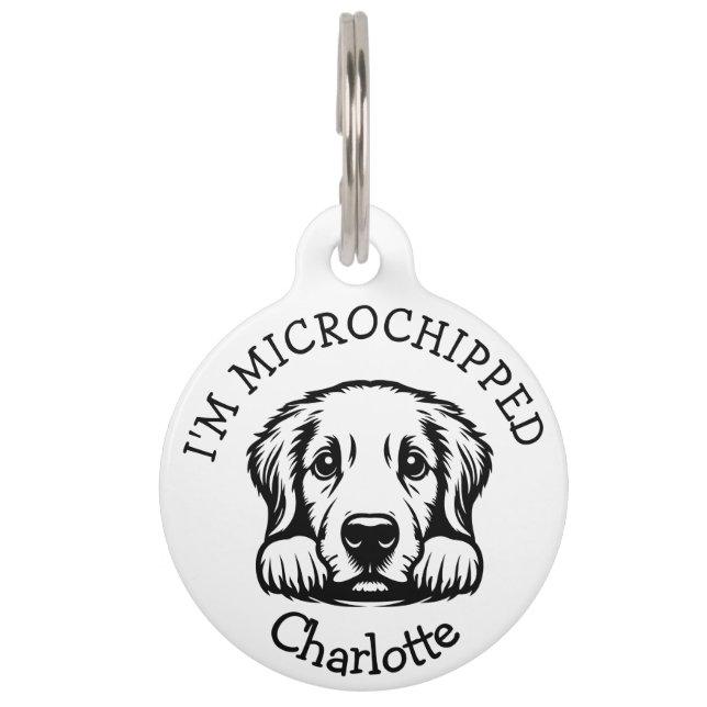 Médaillon Pour Animaux Chiots Labrador Curieux Personnalisé (Devant)