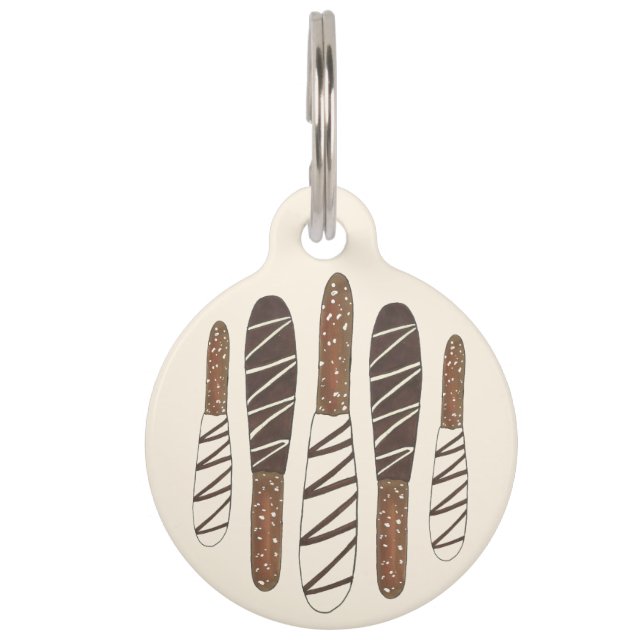 Médaillon Pour Animaux Chocolat Recouvert Pretzel Rods Sticks Salé (Devant)