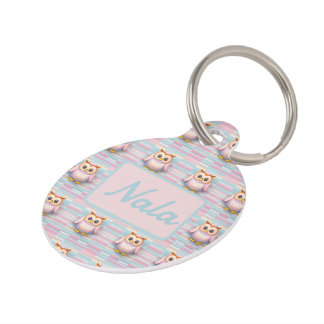 Médaillon Pour Animaux Chouette avec motifs transversaux