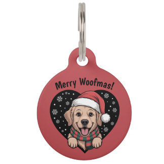 Médaillon Pour Animaux Christmas Golden Retriever - Santa Dog