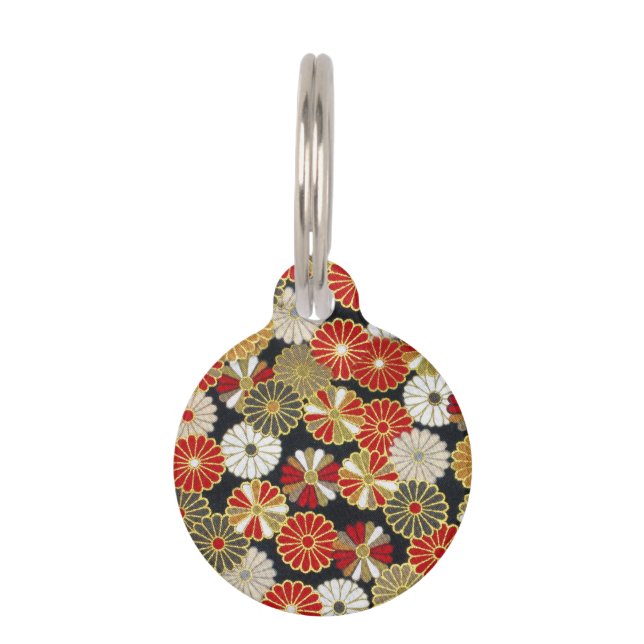Médaillon Pour Animaux Chrysanthèmes d'or de Falln (Devant)