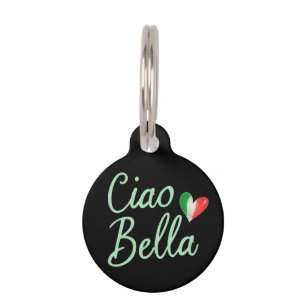 Médaillon Pour Animaux Ciao Bella Drapeau Italien Design Amusant & Magiqu