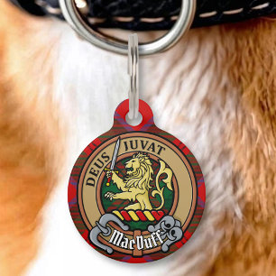 Médaillon Pour Animaux Cimier du clan MacDuff sur tartan