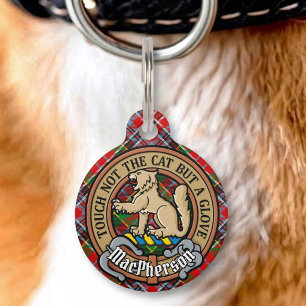 Médaillon Pour Animaux Cimier du clan MacPherson sur tartan