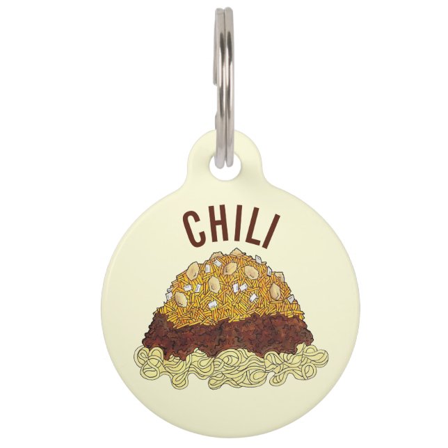 Médaillon Pour Animaux Cincinnati Chili Ohio OH Spaghetti Chili Food (Devant)