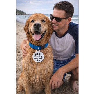 Médaillon Pour Animaux Citation drôle avec numéro de téléphone | Nom pers