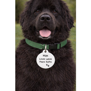 Médaillon Pour Animaux Citation drôle avec numéro de téléphone Nom pers