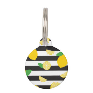 Médaillon Pour Animaux Citron à thème rayé