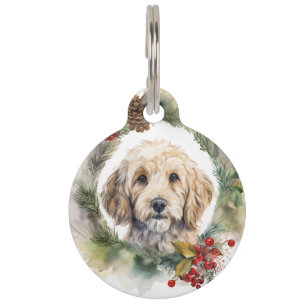 Médaillon Pour Animaux Cockapoo Christmas Wreath Festive Pup