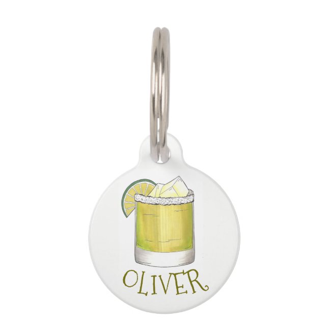 Médaillon Pour Animaux Cocktail d'été Margarita Boisson Mixte Lime Sel (Devant)