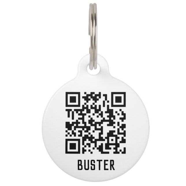 Médaillon Pour Animaux Code QR avec nom (Devant)