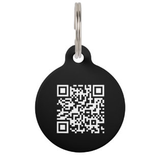 Médaillon Pour Animaux Code QR Chien Chat moderne BlackScan Me si un an