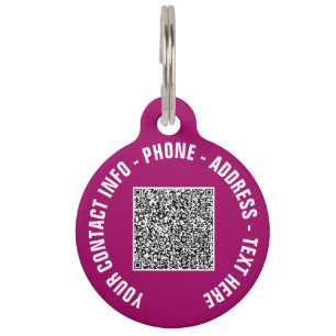 Médaillon Pour Animaux Code QR Info de numérisation et ID d'animal de com