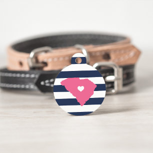 Médaillon Pour Animaux Coeur de Caroline du Sud