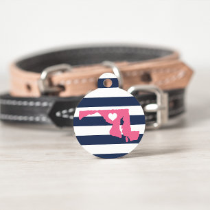 Médaillon Pour Animaux Coeur du Maryland