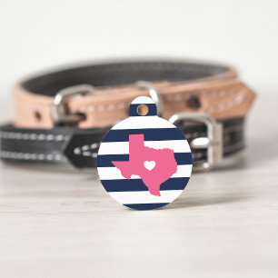 Médaillon Pour Animaux Coeur du Texas
