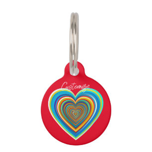 Médaillon Pour Animaux Coeur valentin multicolore Thunder_Cove