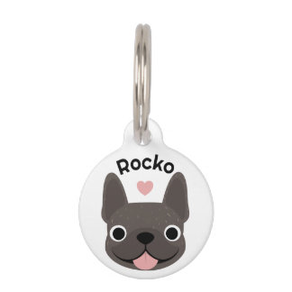Médaillon Pour Animaux Collier personnalisé pour Bouledogue Français Brin