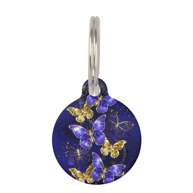 Médaillon Pour Animaux Composition avec papillons Sapphire (Devant)