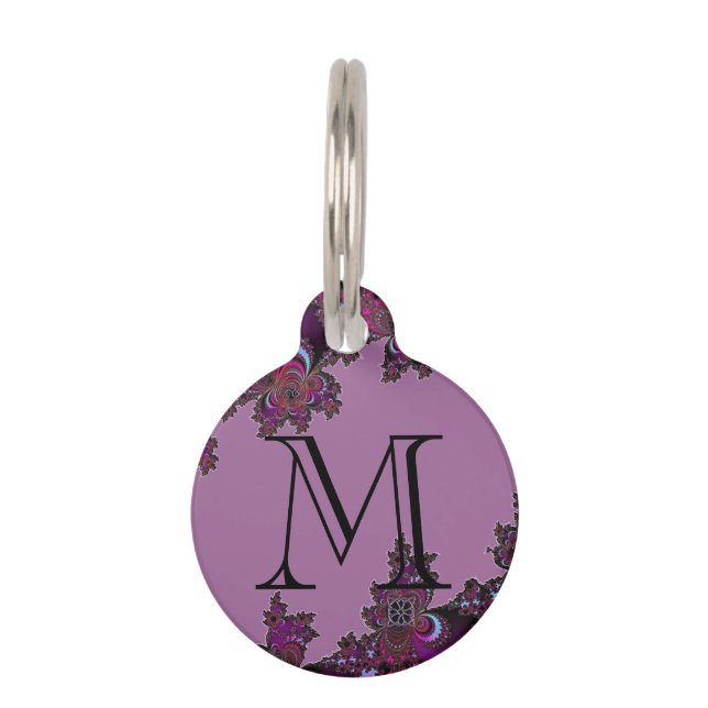 Médaillon Pour Animaux Conception celtique rose foncée de fractale (Dos)