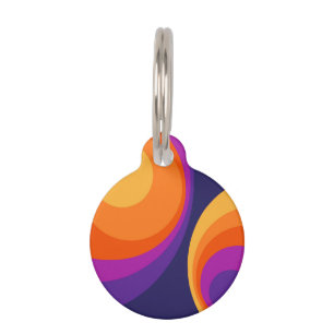 Médaillon Pour Animaux Conception de cercles rétro colorés