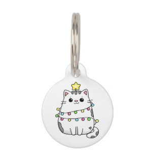 Médaillon Pour Animaux Conception de Noël de chat mignon 