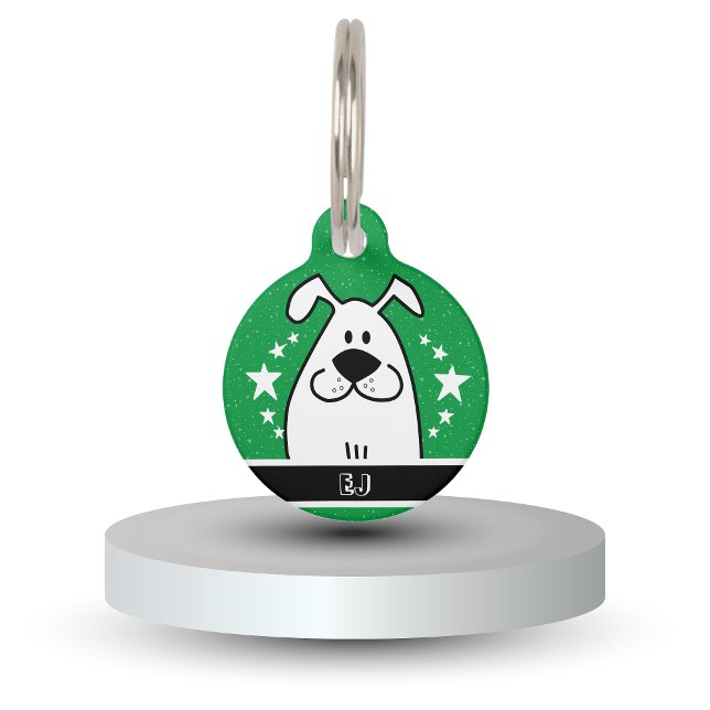 Médaillon Pour Animaux Conception personnalisée de Doodle de chien mignon (Personalized Cute Dog Doodle Design with QR code Pet ID Tag)