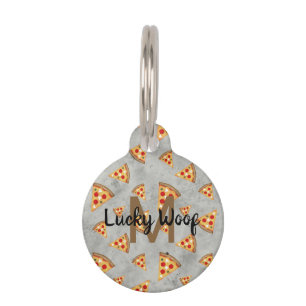 Médaillon Pour Animaux "Cool slices vintage gray paty Monogram