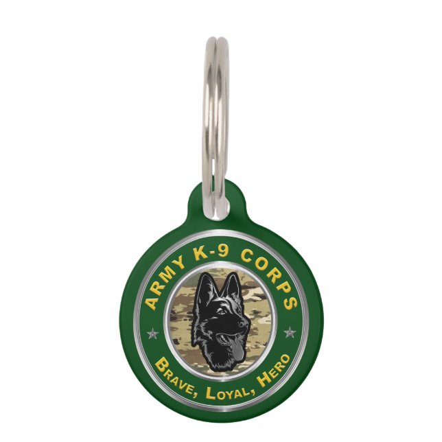 Médaillon Pour Animaux Corps K-9 de l'Armée (Devant)