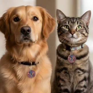 Médaillon Pour Animaux Cosmic Monkey Mayhem Pet Tag