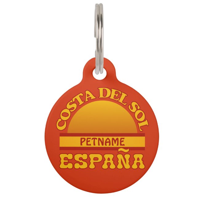 Médaillon Pour Animaux Costa Del Sol étiquette personnalisée (Devant)