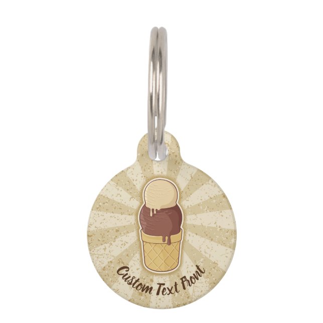 Médaillon Pour Animaux Coupe de glace à deux boules (Devant)