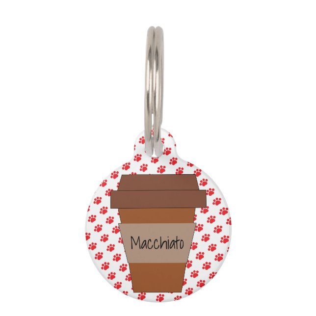 Médaillon Pour Animaux Coupe personnalisée de café sur les Empreintes de  (Devant)