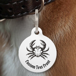 Médaillon Pour Animaux Crabe Noir